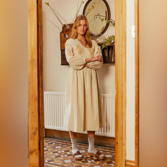 Meadows Kobus Wrap Dress in Ecru - Picture 3 of 11